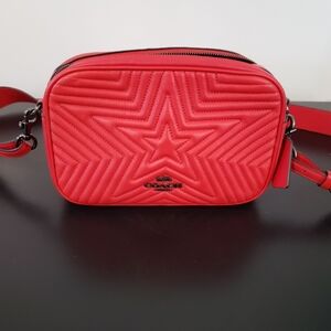 Coach Jes Crossbody Bag W/Star Quilting 1904 Red Marvel
